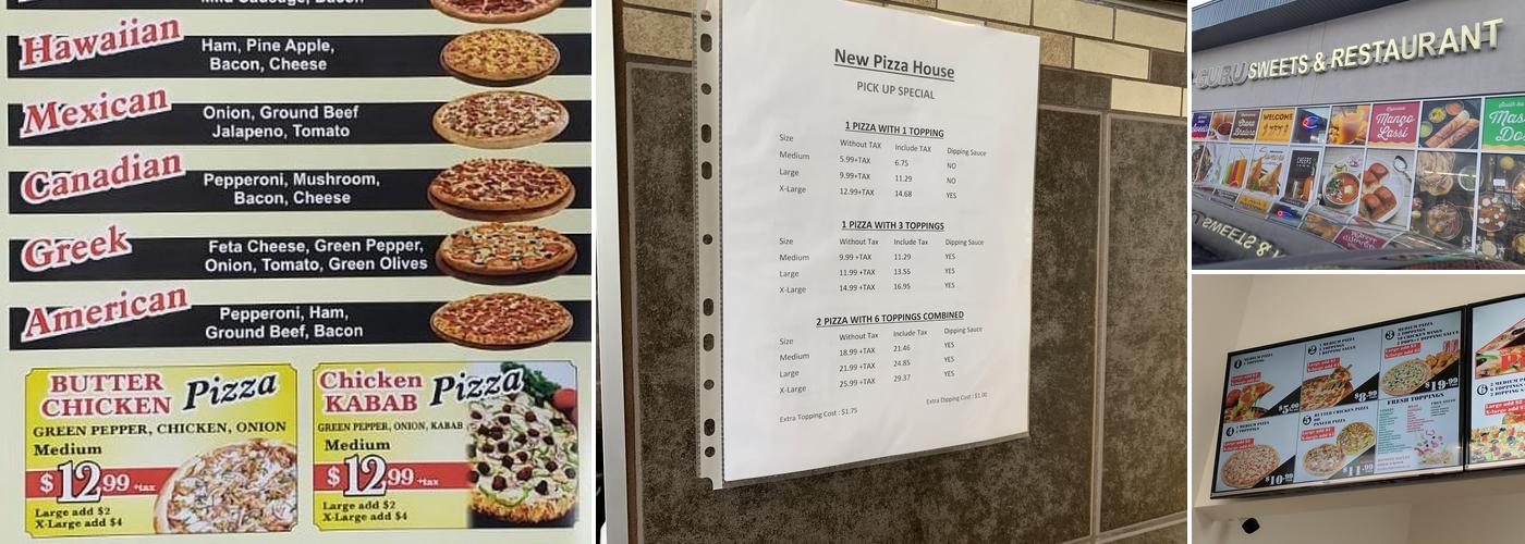 New Pizza House Menu