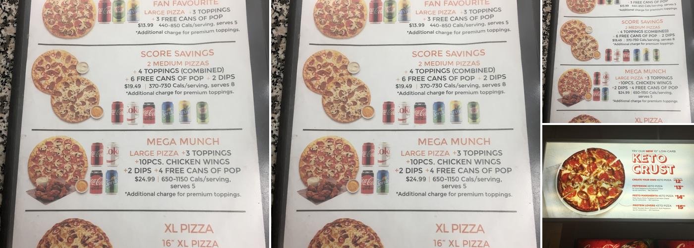 Pizza Pizza Menu