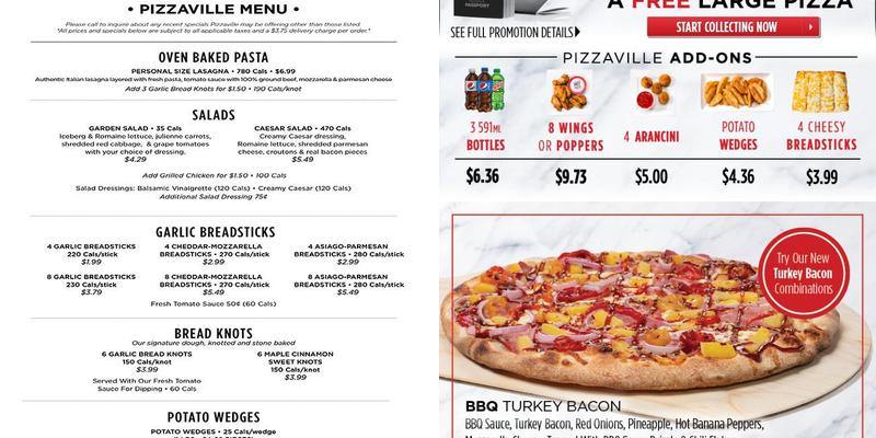 Pizzaville Menu