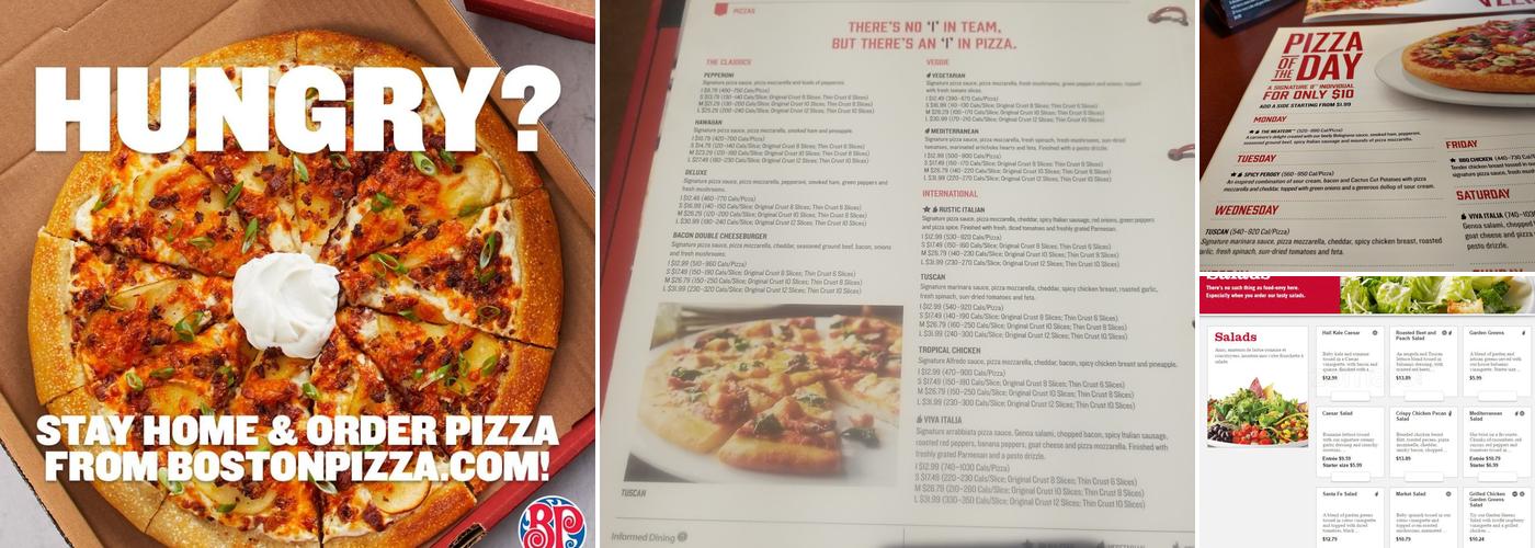 Boston Pizza Menu