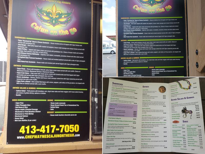Chef Wayne's Cajun On The Go Menu