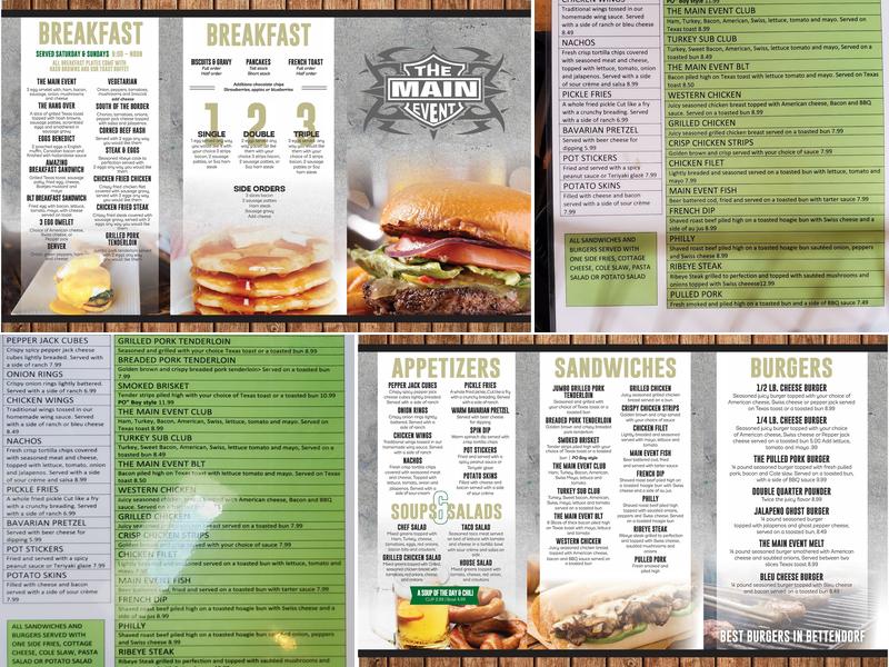 The Main Event Menu