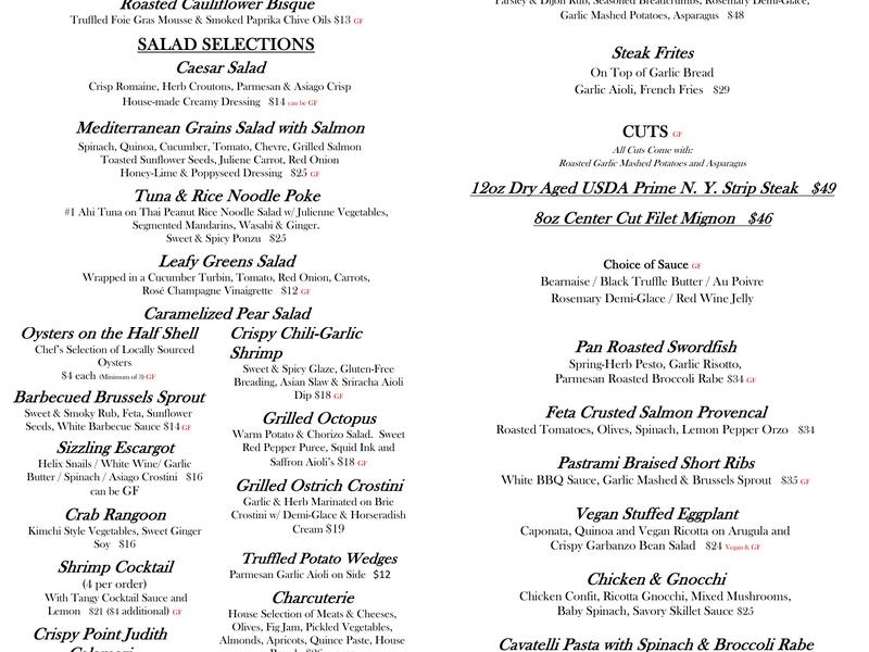 Brady's Menu