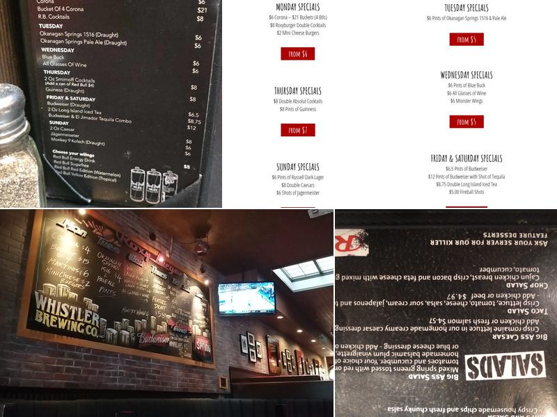 Roxy Burger Menu