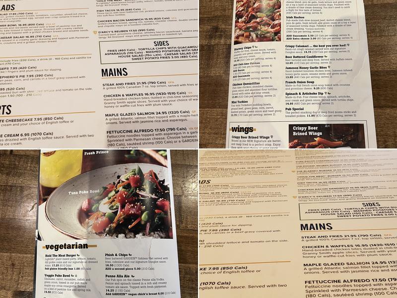 Fionn MacCool's Windsor Menu