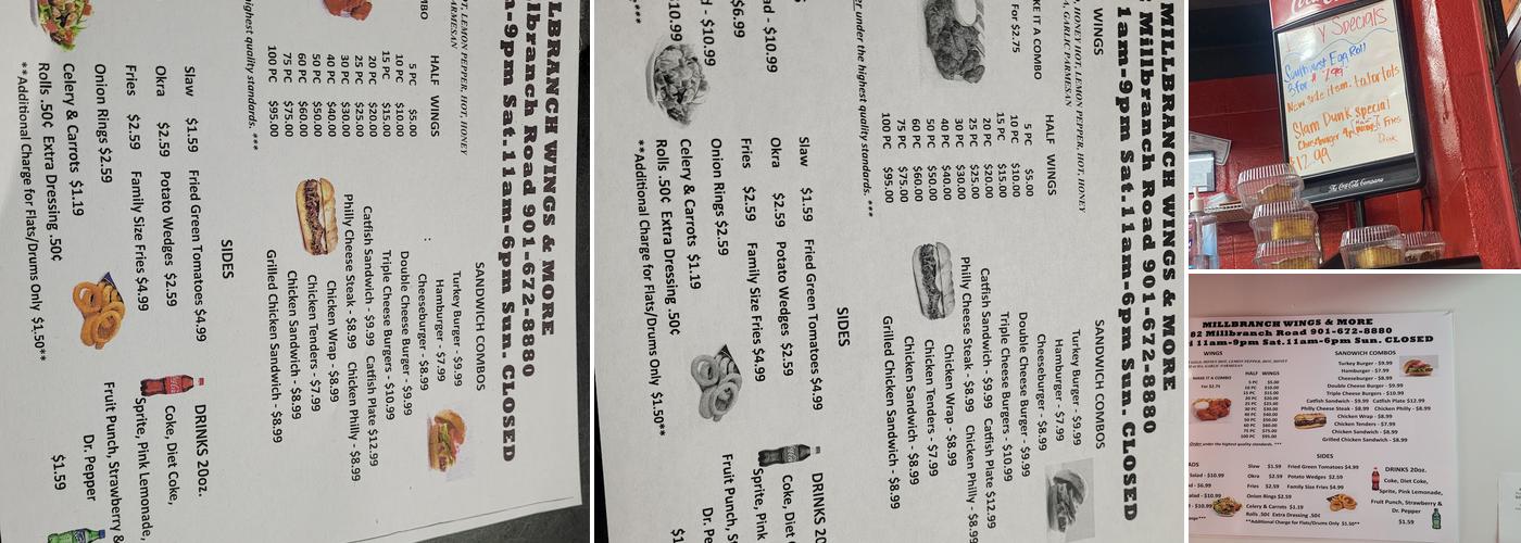 Millbranch Wings & More Menu