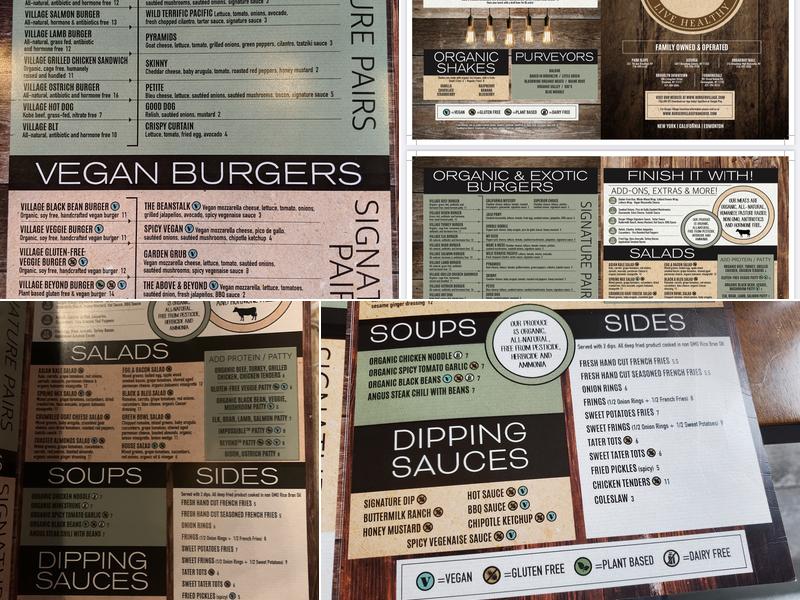 Burger Village Menu