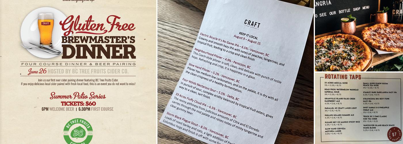 CRAFT Beer Market False Creek Menu