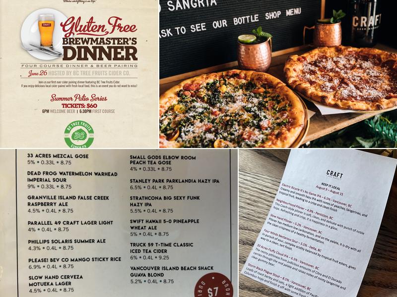 CRAFT Beer Market False Creek Menu