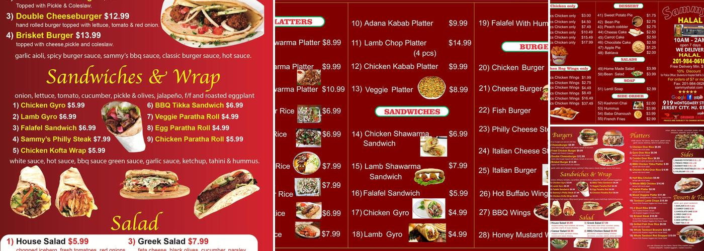 Sammy's halal Menu