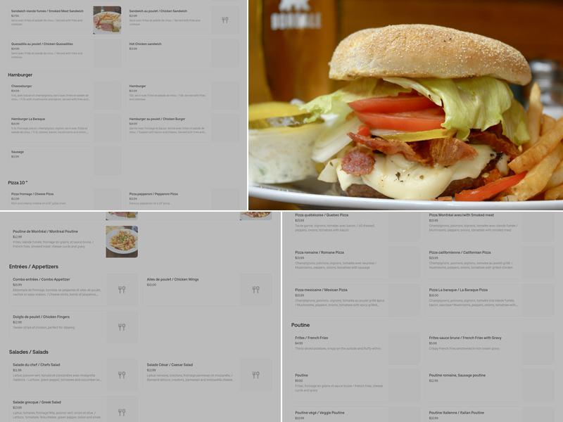 Resto-Bar-Café-Breakfast LA BARAQUE Menu