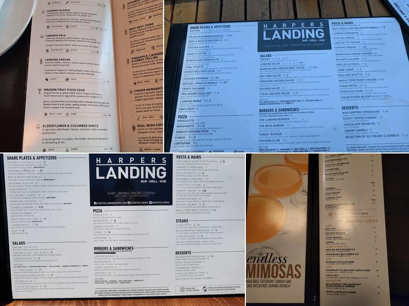 Harpers Landing Menu