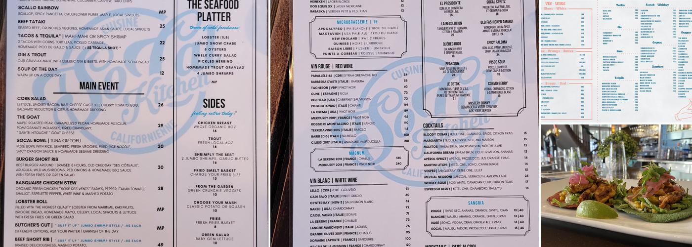 SoCal Kitchen Menu