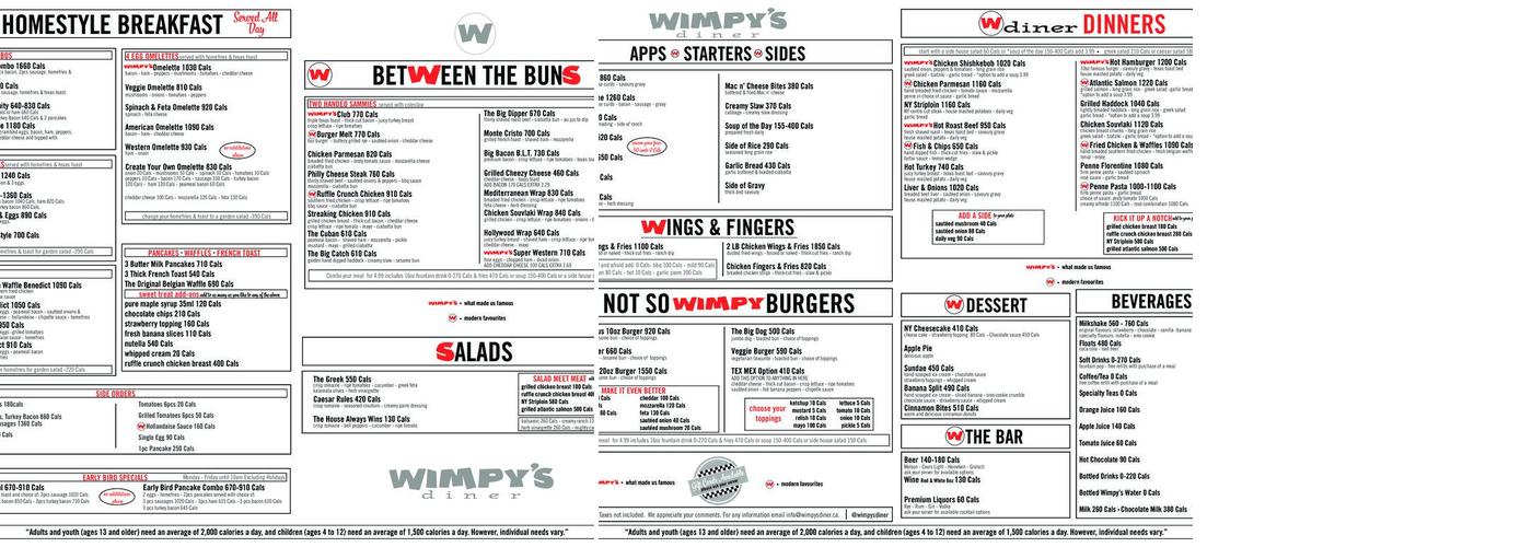 Wimpy's Diner Menu