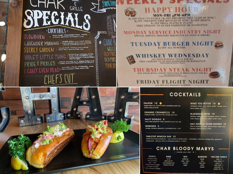 Char Whiskey Bar & Grille Menu
