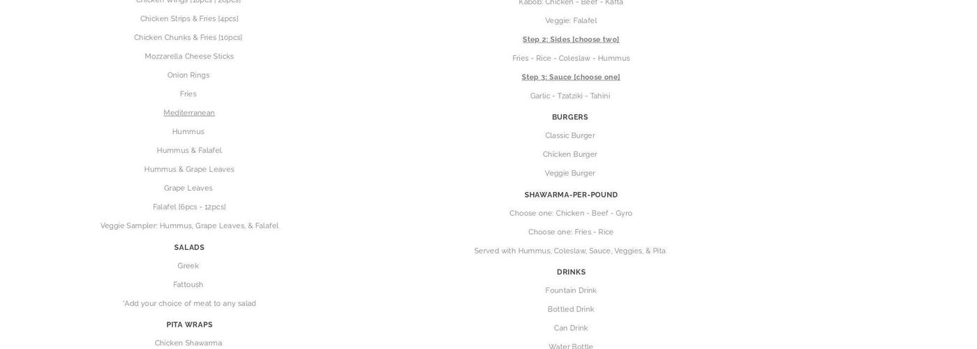 Shawarmaholic - Monroe Menu