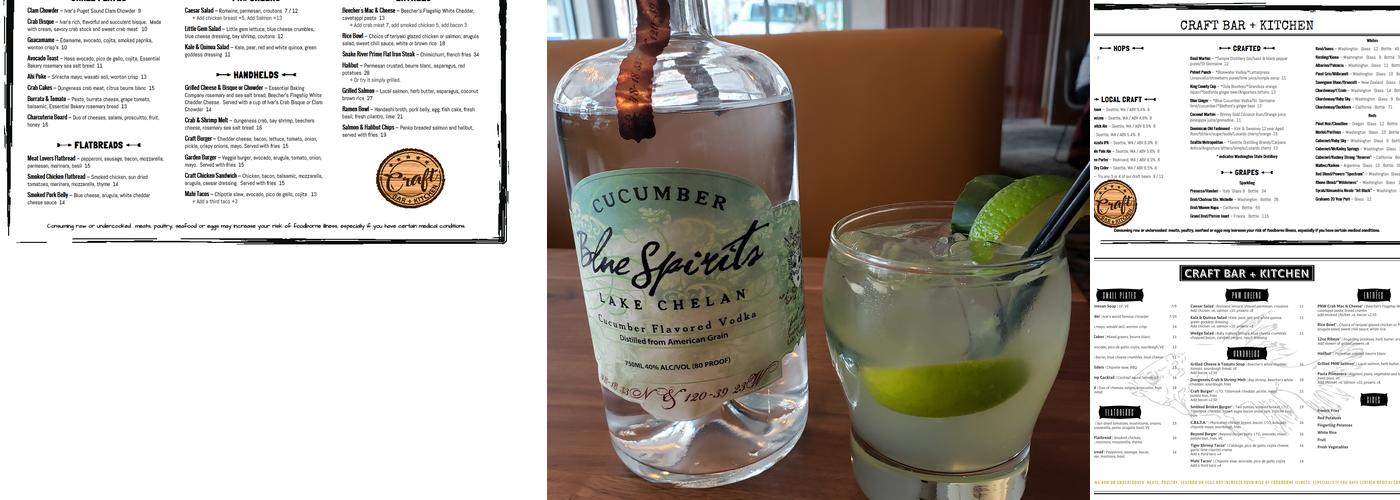 Craft Bar + Kitchen Menu