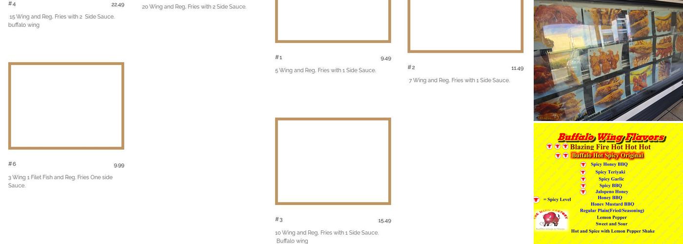 Wing plus 350 Menu