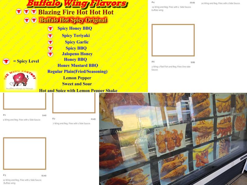 Wing plus 350 Menu
