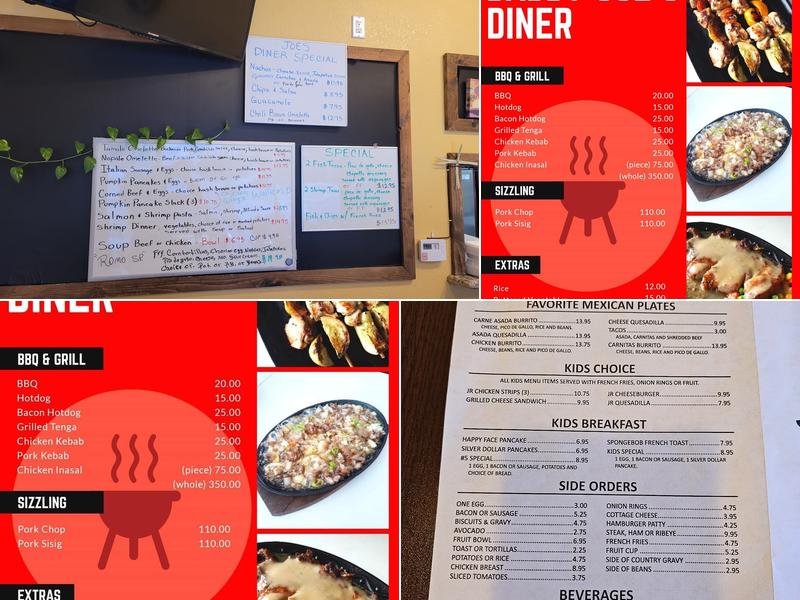 Joe's Diner House Menu