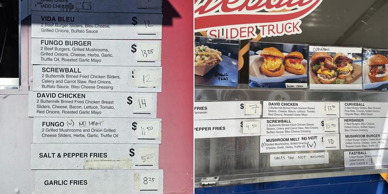 Curveball Slider Truck Menu