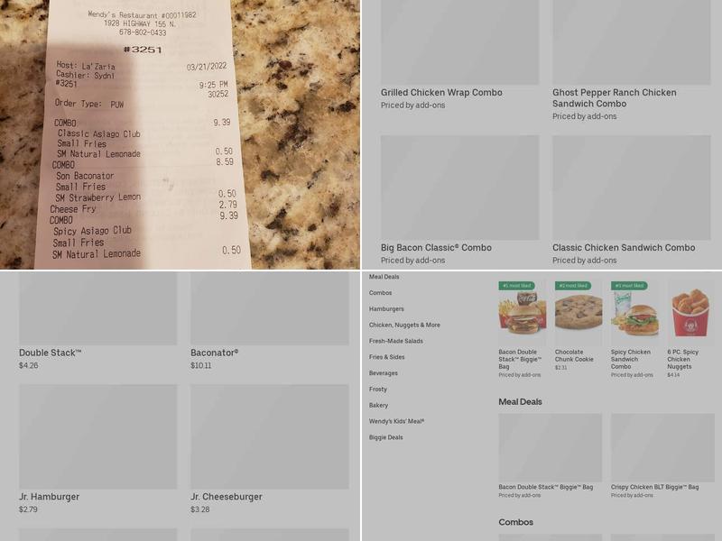 Wendy's Menu