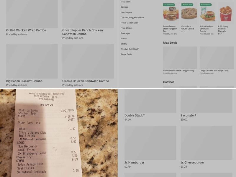 Wendy's Menu