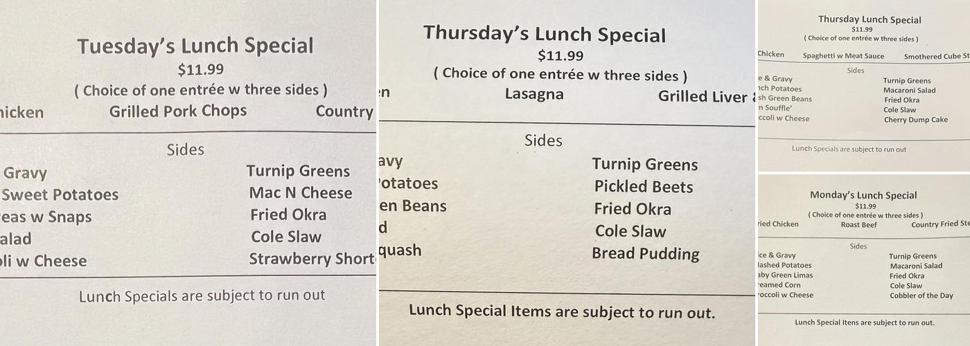 Mr Spuds Menu
