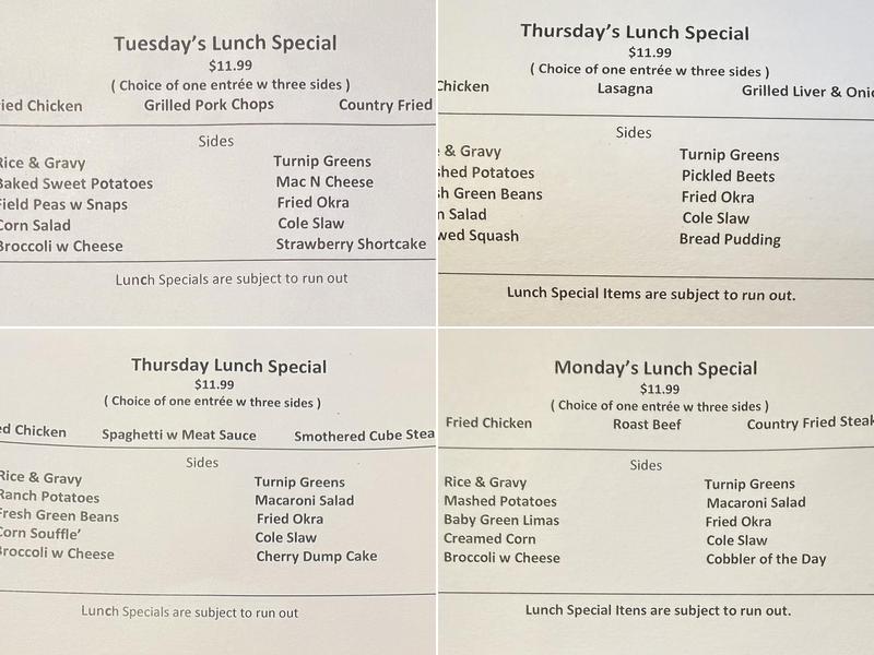 Mr Spuds Menu