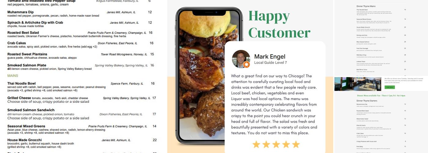 Thyme Craft Kitchen Menu