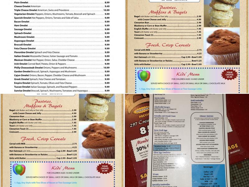 EMPIRE DINER AND RESTAURANT Menu