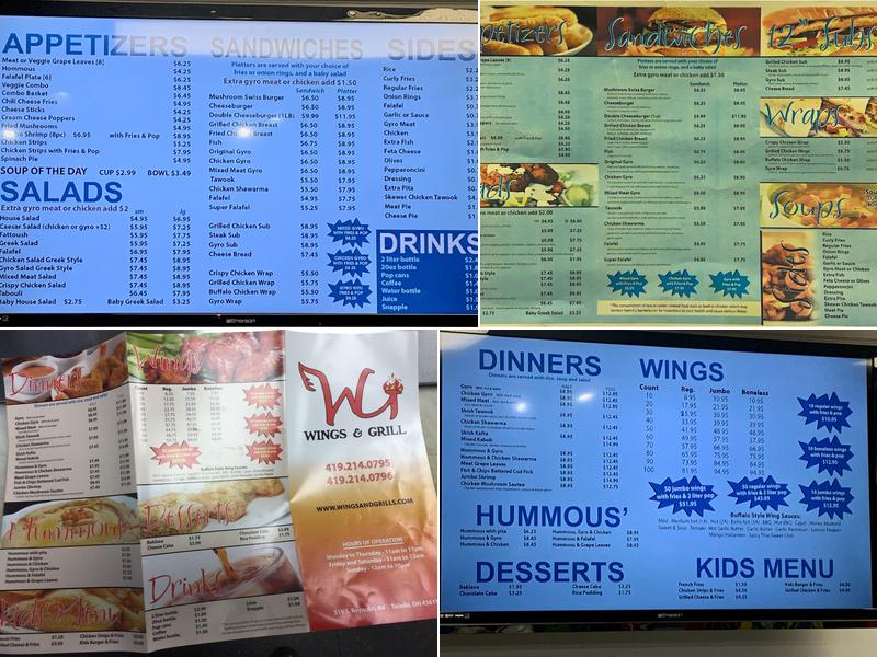 Wings & Grill Menu