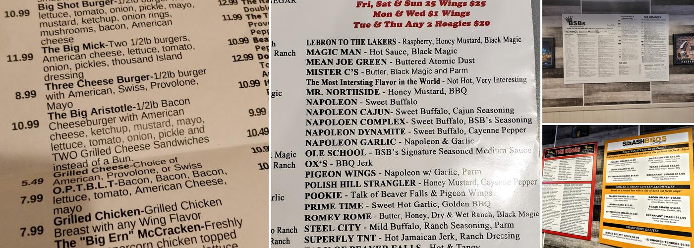 Big Shot Bob's House of Wings Menu