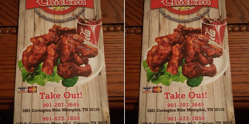 Tim's Chicken Menu