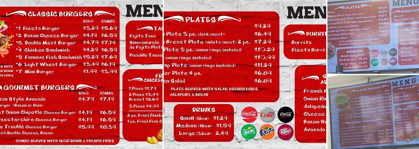 Fiesta Burger Menu
