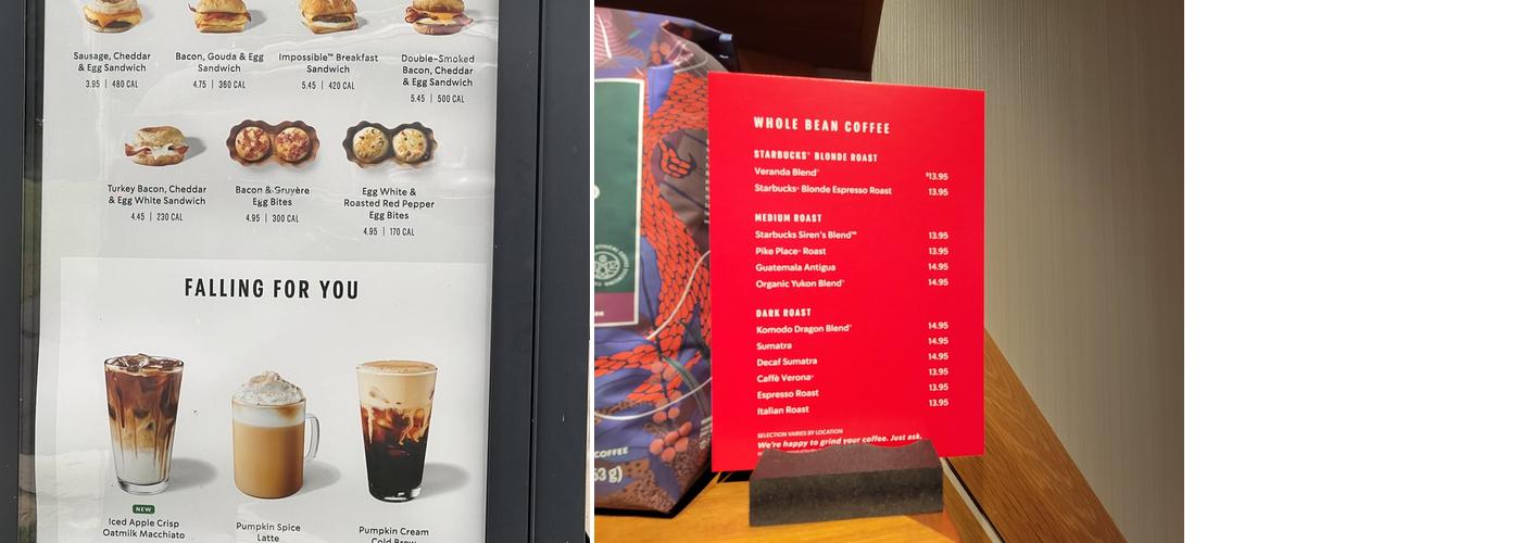 Starbucks Menu