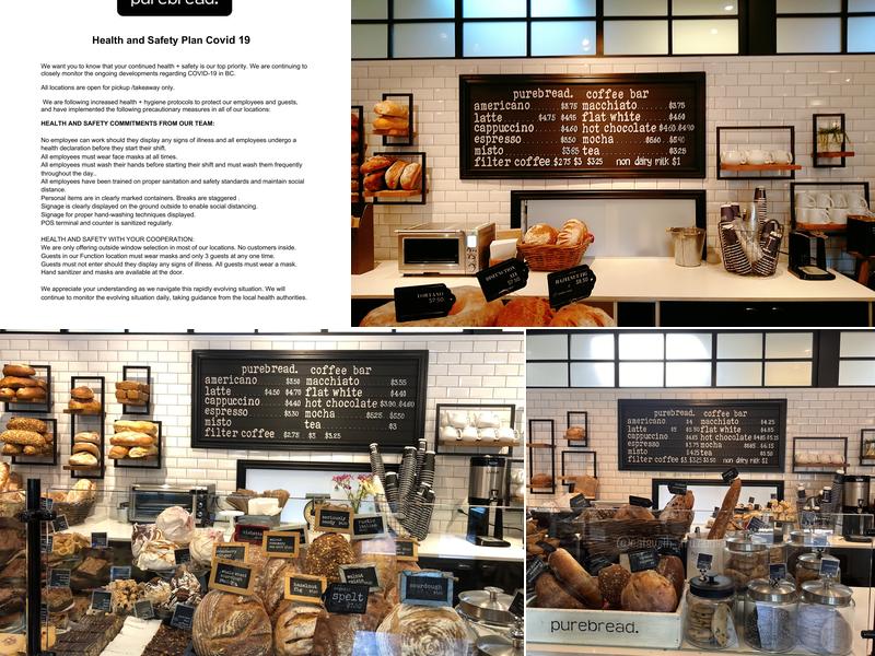 Purebread Bakery + Coffee Menu