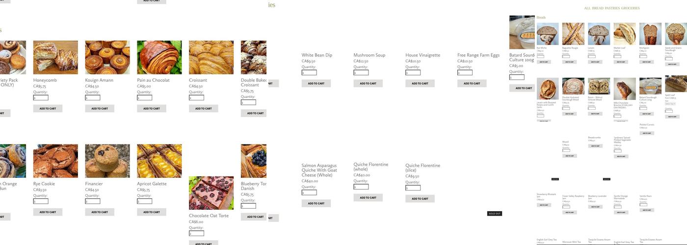 Bâtard Bakery Menu