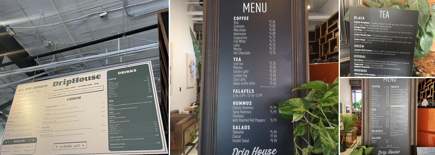 Drip House Menu