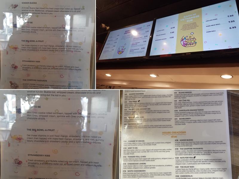 Rollesque Ice Cream Menu