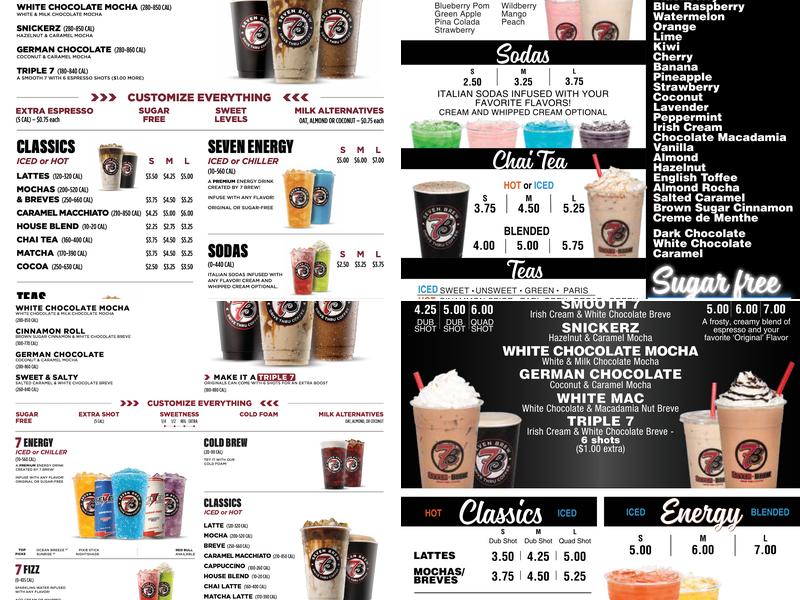 7 Brew Coffee Menu