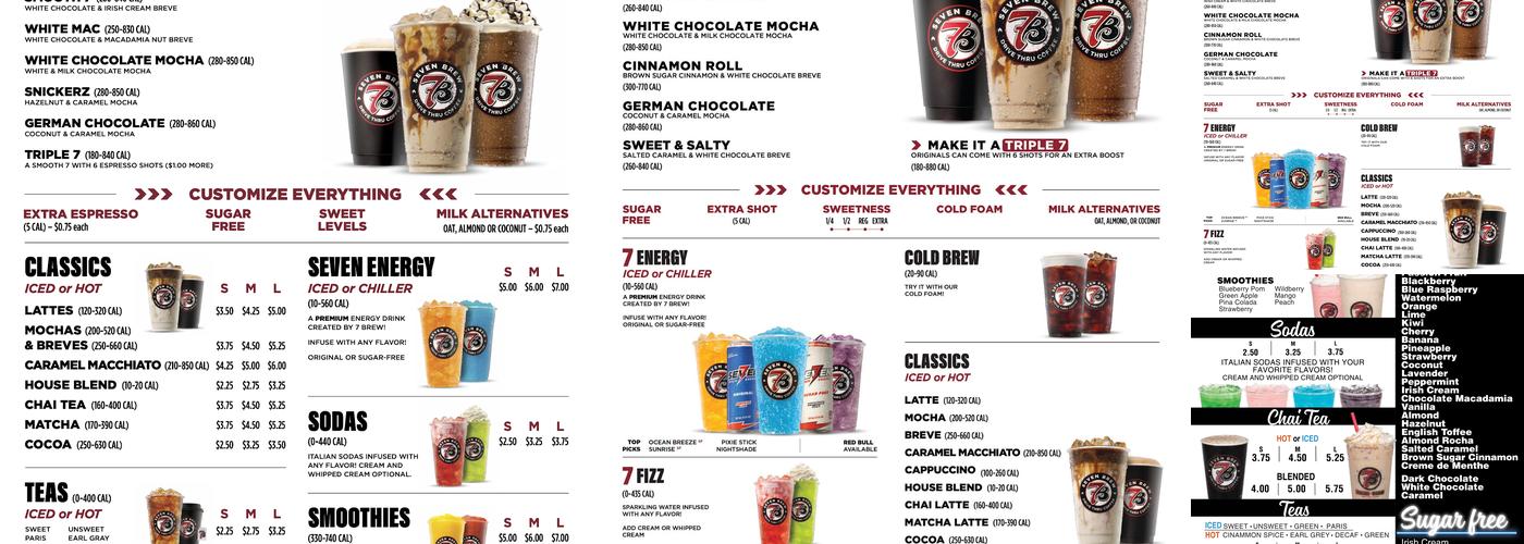 7 Brew Coffee Menu
