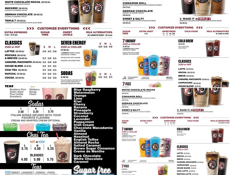 7 Brew Coffee Menu
