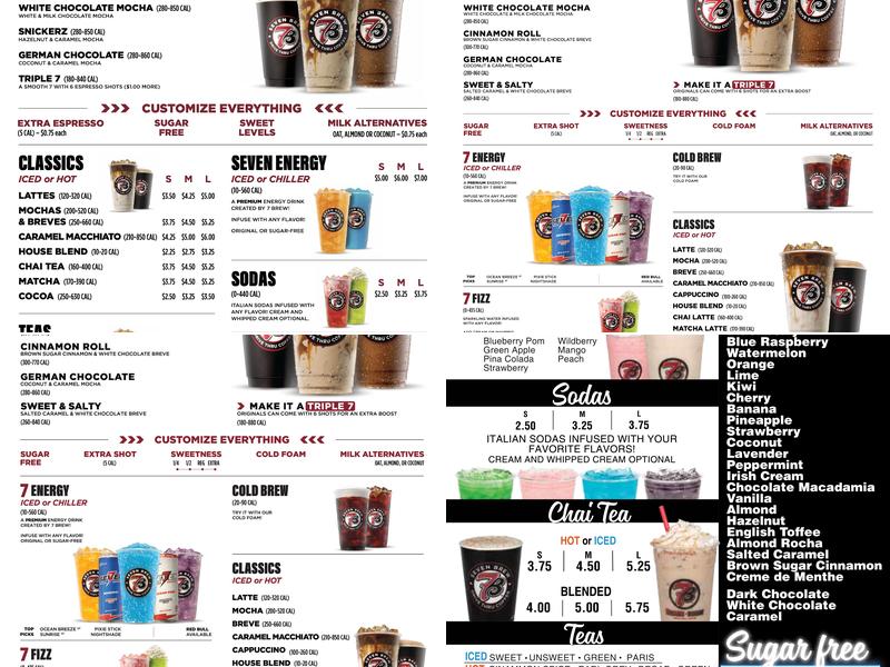 7 Brew Coffee Menu