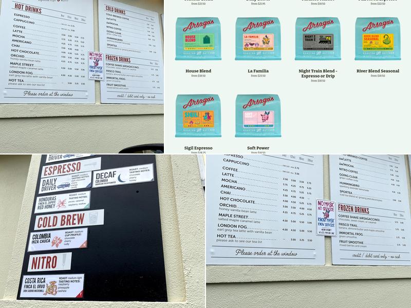 Arsaga's Drive-Thru Menu