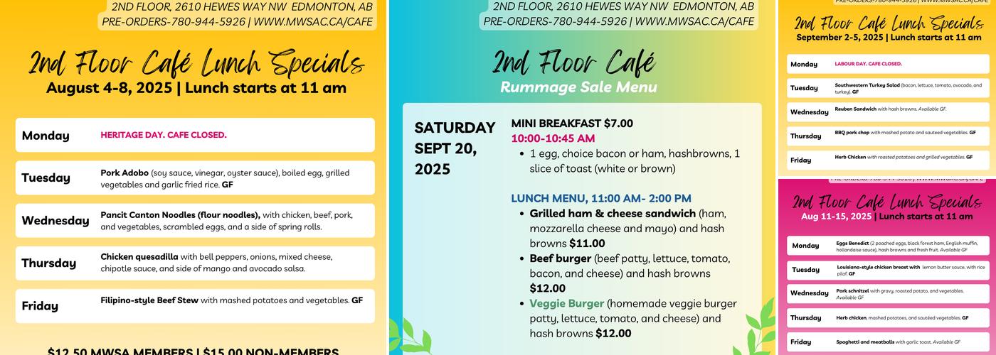 2nd Floor Cafe Menu