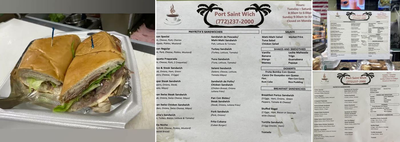 Port Saint Wich Menu