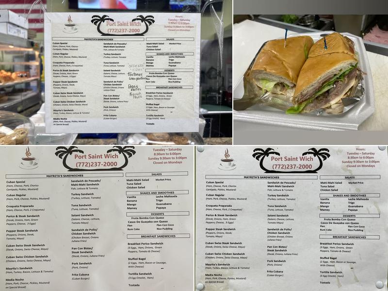 Port Saint Wich Menu