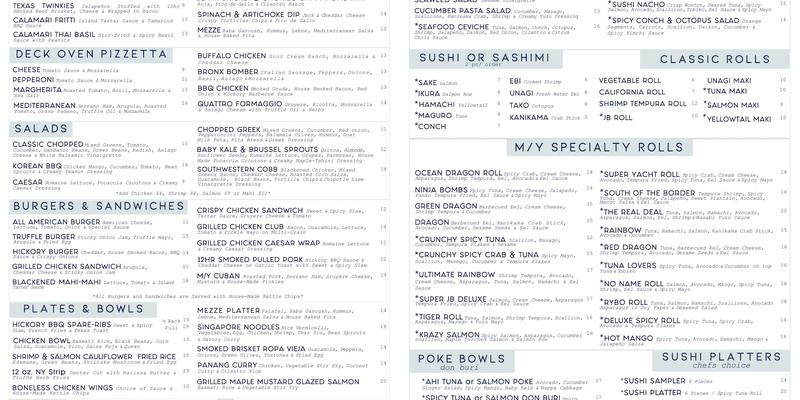 Safe Harbor Rybovich Menu