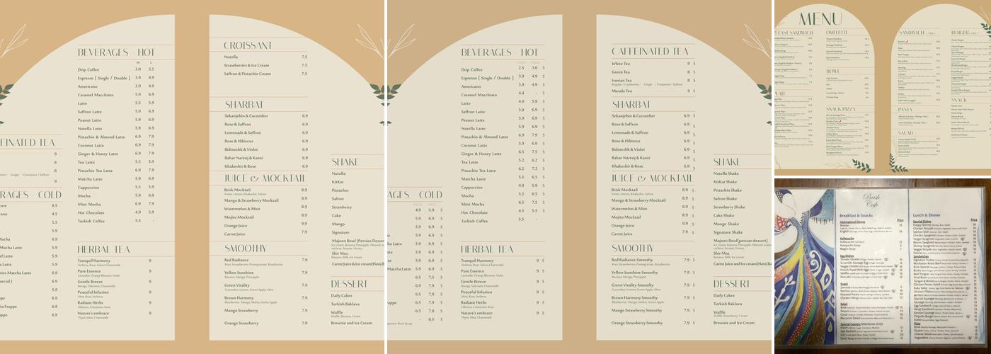 Brisk Cafe Menu